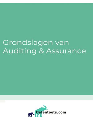 cover image of Samenvatting grondslagen van auditing en assurance